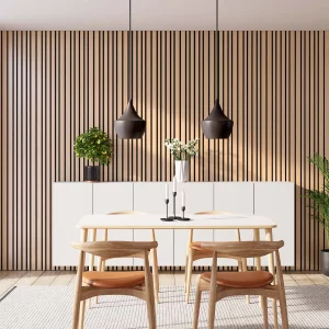 Barcode Diamond Oak with Black Recosilent in dining room