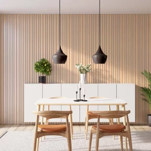 Barcode Diamond Oak with White Recosilent in dining room