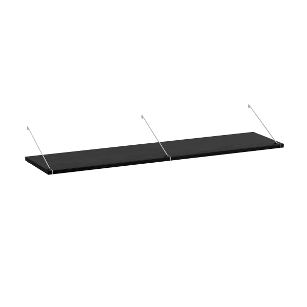 Brace shelf Black Ash 1200mm white brackets