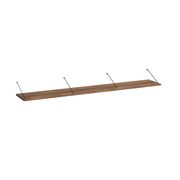 Brace shelf Walnut 1800 mm black brackets