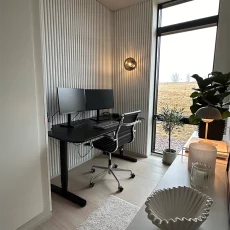 White aspen grey acoustic felt in home office 